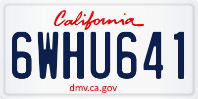 CA license plate 6WHU641