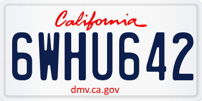 CA license plate 6WHU642