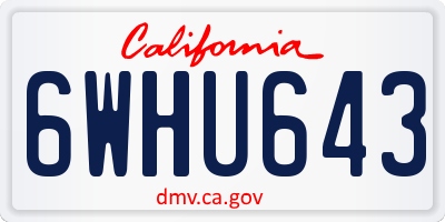 CA license plate 6WHU643