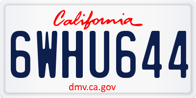 CA license plate 6WHU644