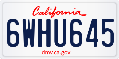 CA license plate 6WHU645