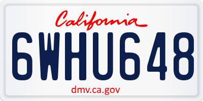 CA license plate 6WHU648