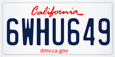 CA license plate 6WHU649