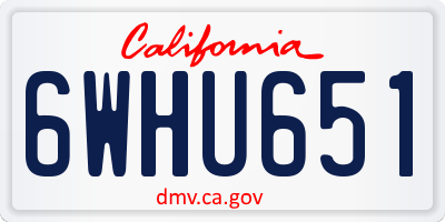 CA license plate 6WHU651