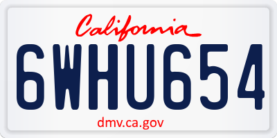 CA license plate 6WHU654