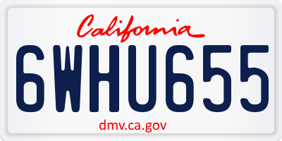 CA license plate 6WHU655