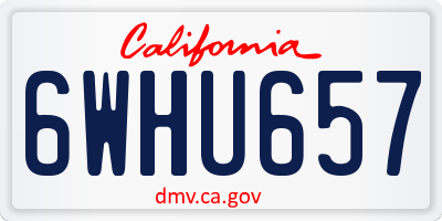 CA license plate 6WHU657