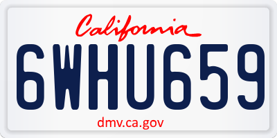 CA license plate 6WHU659