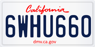 CA license plate 6WHU660