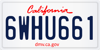 CA license plate 6WHU661