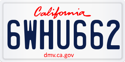CA license plate 6WHU662