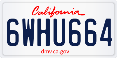 CA license plate 6WHU664