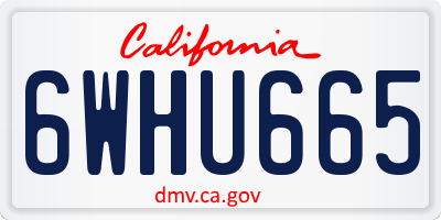 CA license plate 6WHU665