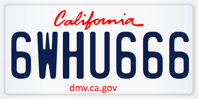 CA license plate 6WHU666