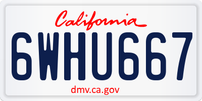 CA license plate 6WHU667