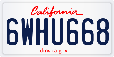 CA license plate 6WHU668