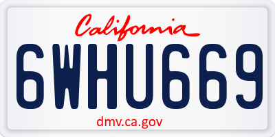 CA license plate 6WHU669