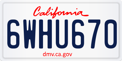 CA license plate 6WHU670