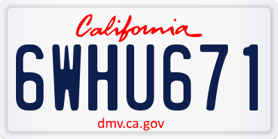 CA license plate 6WHU671