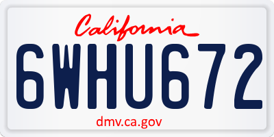 CA license plate 6WHU672