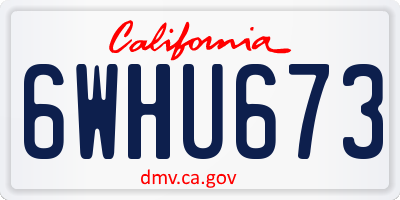 CA license plate 6WHU673