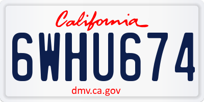 CA license plate 6WHU674
