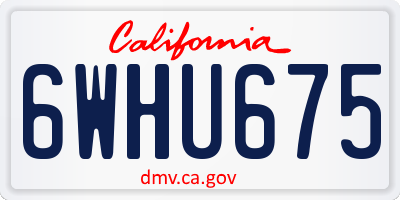 CA license plate 6WHU675