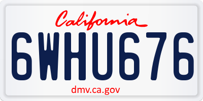 CA license plate 6WHU676