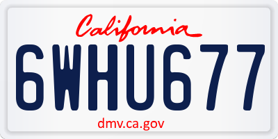 CA license plate 6WHU677