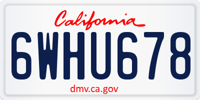 CA license plate 6WHU678