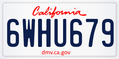 CA license plate 6WHU679