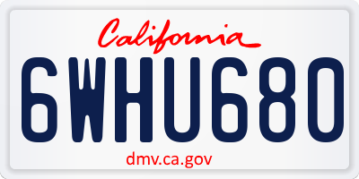 CA license plate 6WHU680