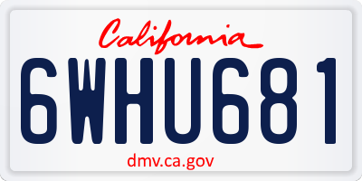CA license plate 6WHU681
