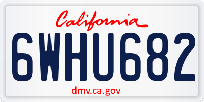 CA license plate 6WHU682
