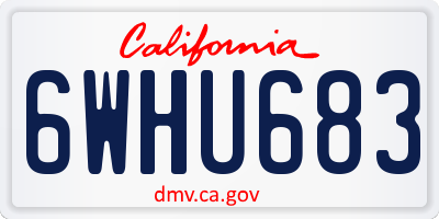 CA license plate 6WHU683