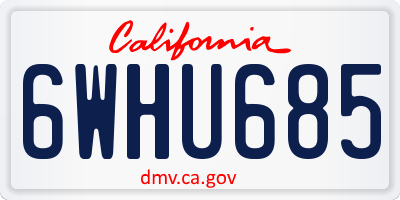 CA license plate 6WHU685