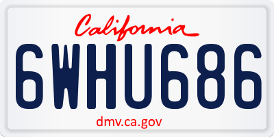 CA license plate 6WHU686