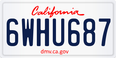 CA license plate 6WHU687