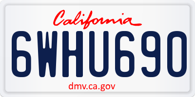 CA license plate 6WHU690