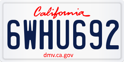 CA license plate 6WHU692