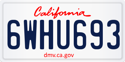 CA license plate 6WHU693