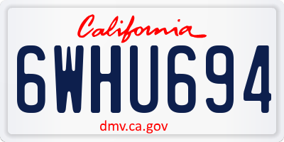 CA license plate 6WHU694