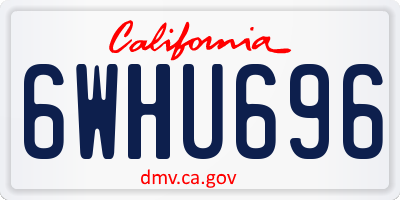 CA license plate 6WHU696