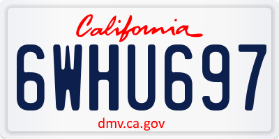 CA license plate 6WHU697