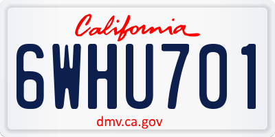 CA license plate 6WHU701