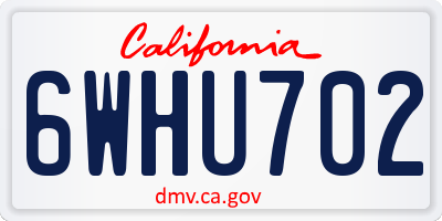 CA license plate 6WHU702