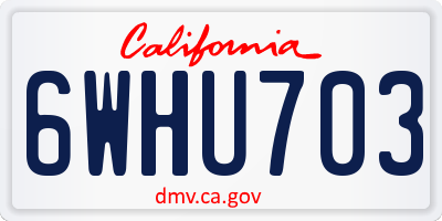 CA license plate 6WHU703