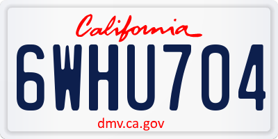 CA license plate 6WHU704
