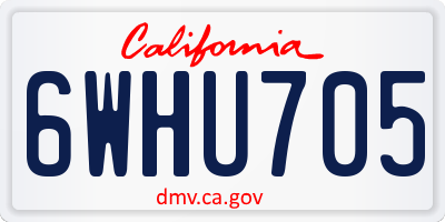 CA license plate 6WHU705