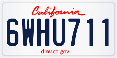 CA license plate 6WHU711